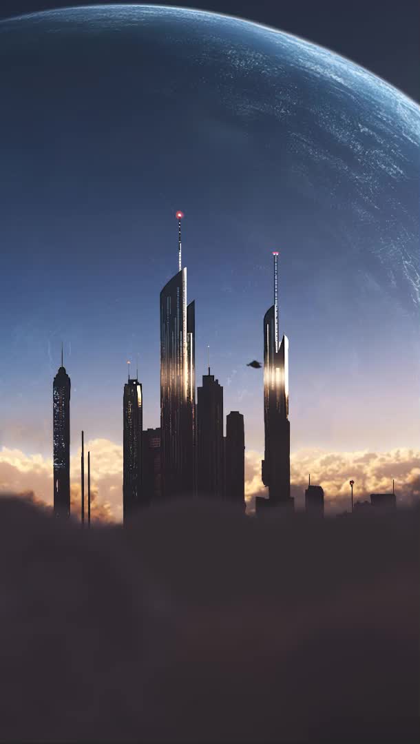 Skyscraper Above The Clouds Android  iPhone Live Wallpaper