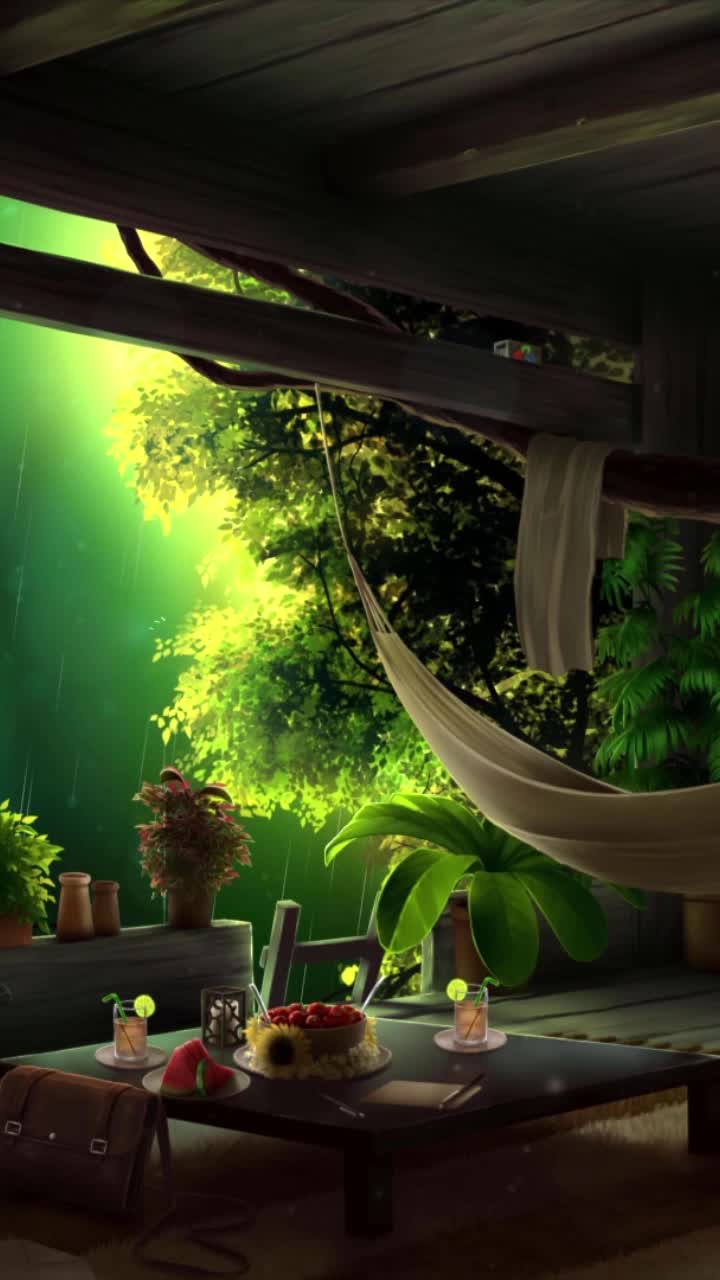 Live Phone Treehouse Summer Rain Wallpaper To iPhone And Android