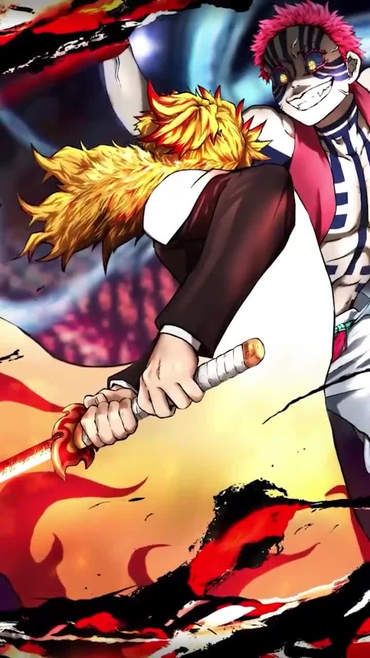 Android  iOS iphone Mobile Kyojuro Rengoku Vs Akaza Anime Live Wallpaper