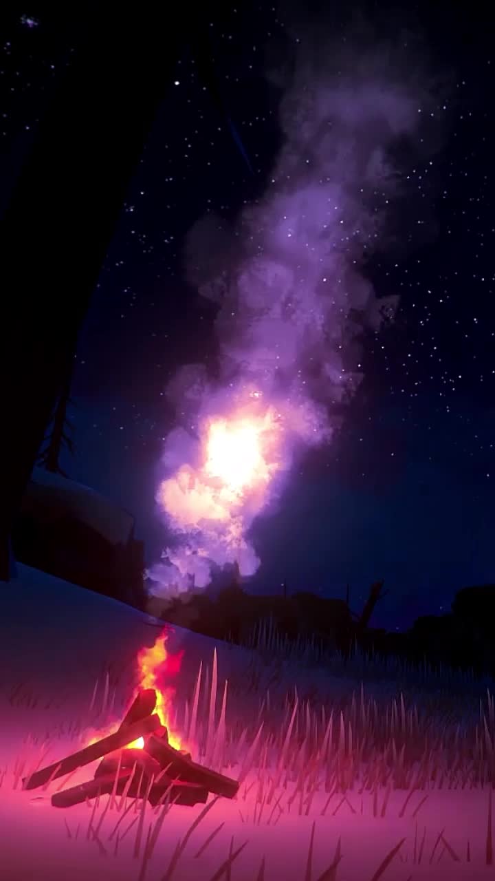 iPhone and Android Fire In The Night Live Phone Wallpaper