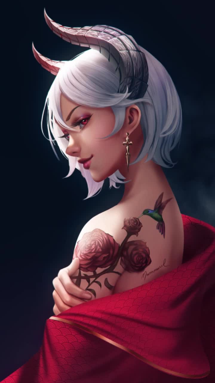  Live Phone Girl Demon Horns Anime Wallpaper For iPhone And Android