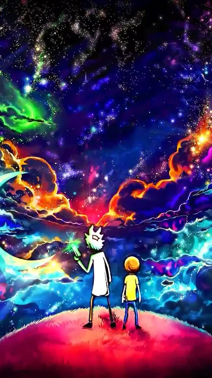 Android  iOS iphone Mobile Rick And Morty Stars Space Free Live Wallpaper