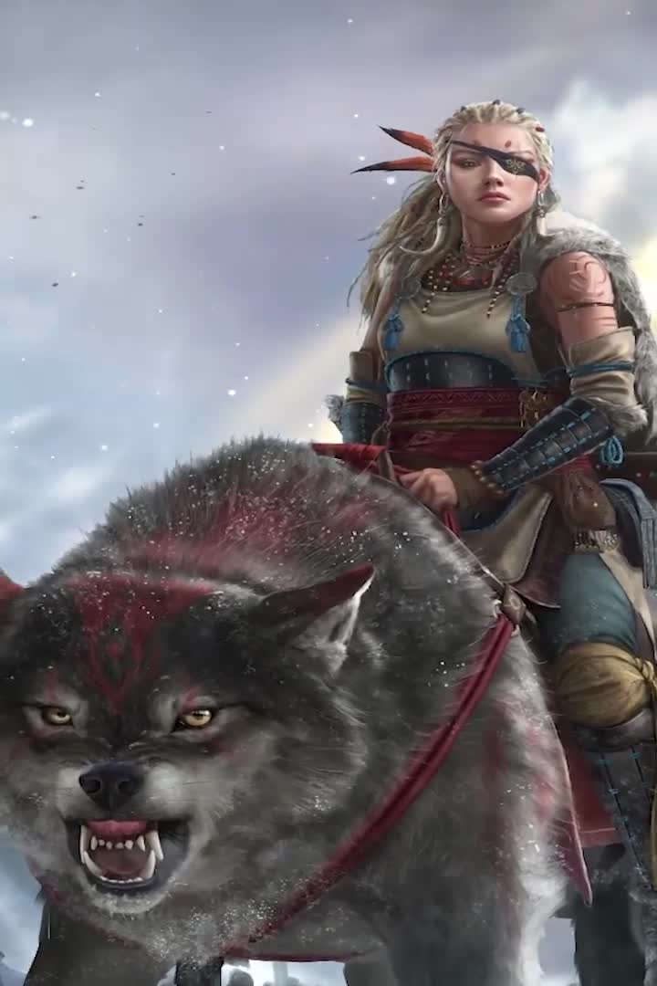 Girl Wolf Warrior For iPhone Wallpaper