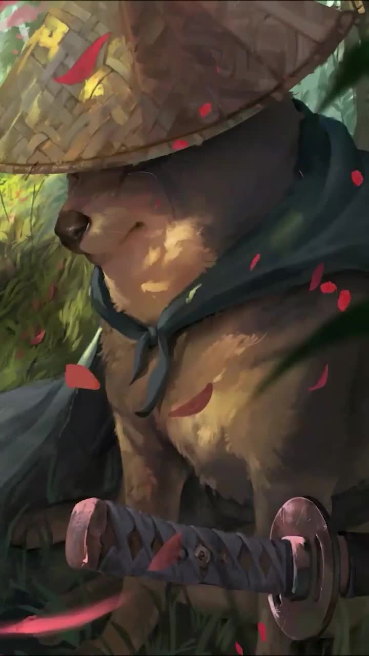 Android  iOS iphone Mobile Samurai Doge Dog Free Animated Wallpaper