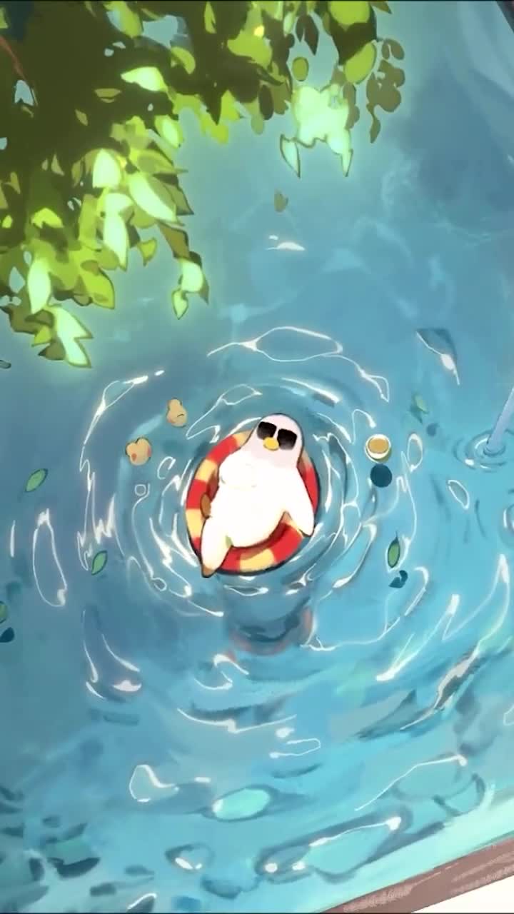 iPhone  Android Pigeon Chilling Pool Relax Phone Live Wallpaper
