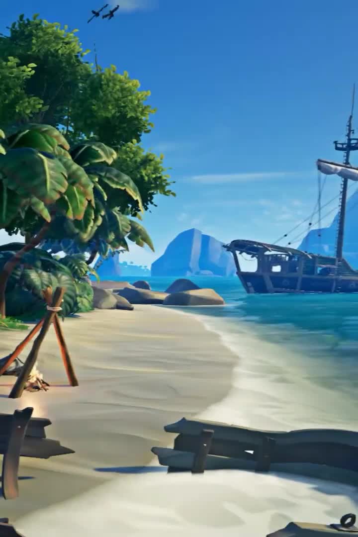 Beach Sea Of Thieves iphone lock screen wallpaper