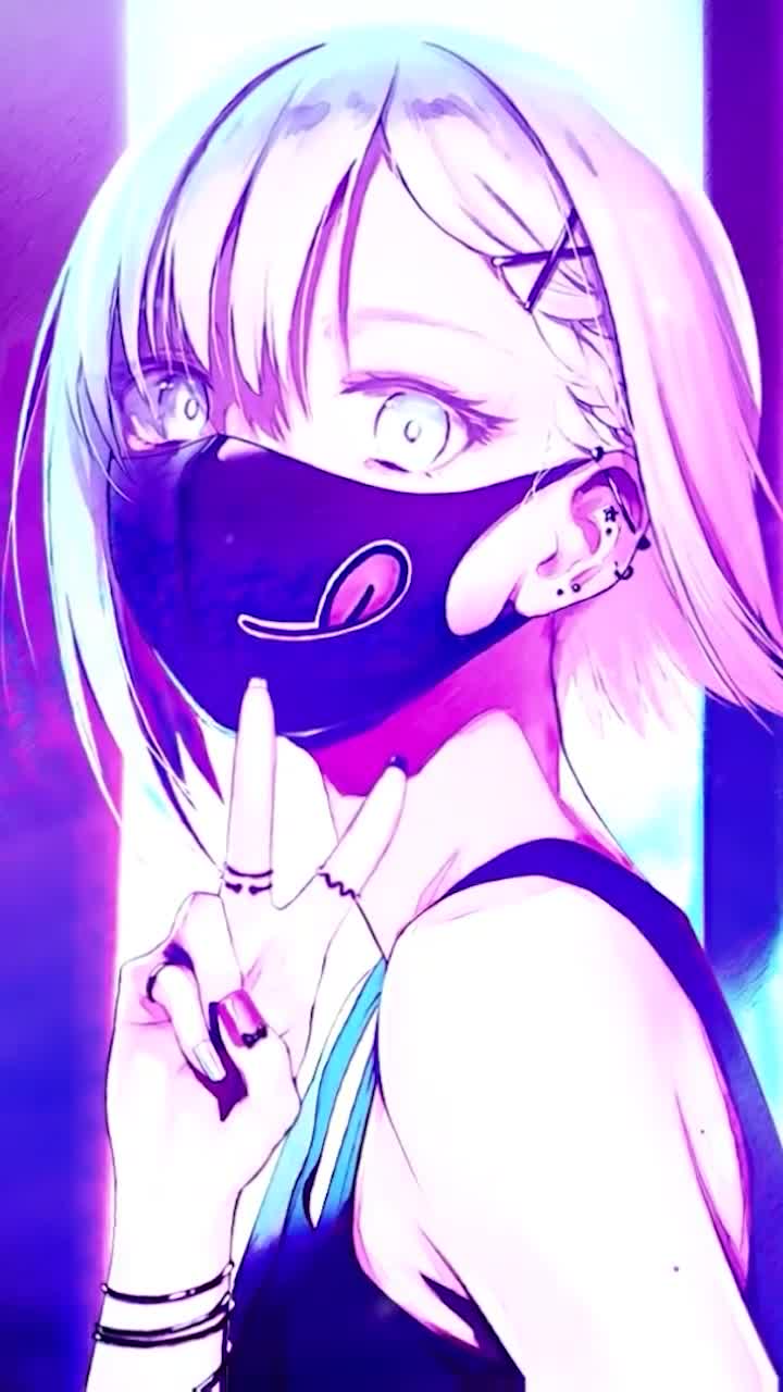 Android  iOS iphone Mobile Stay Positive Cute Anime Girl Neon Free Live Wallpaper