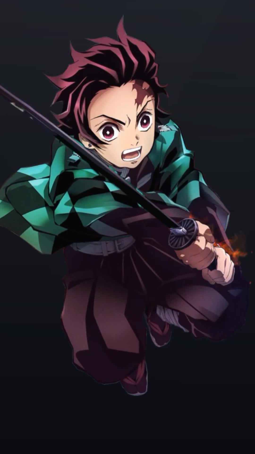 Iphone And Android Hd Demon Slayer Minimal Version Live Phone Wallpaper