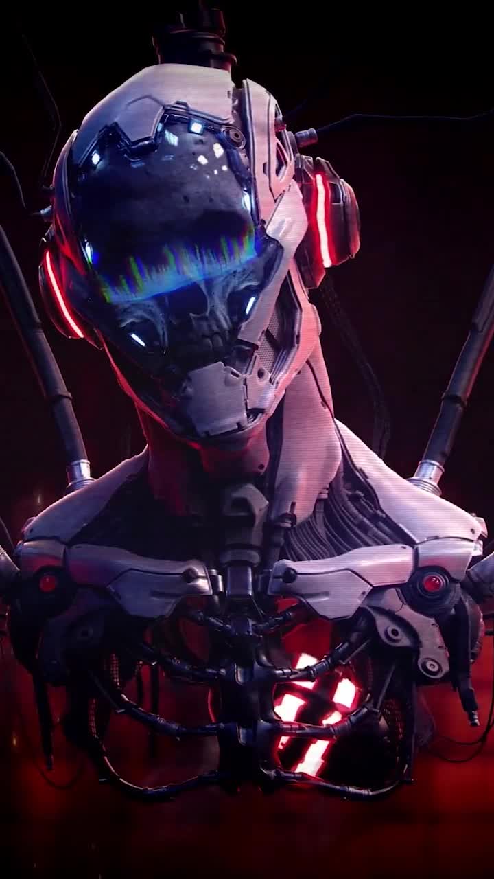 Android  iOS iphone Mobile Metal Skull Cyberpunk Free Live Wallpaper