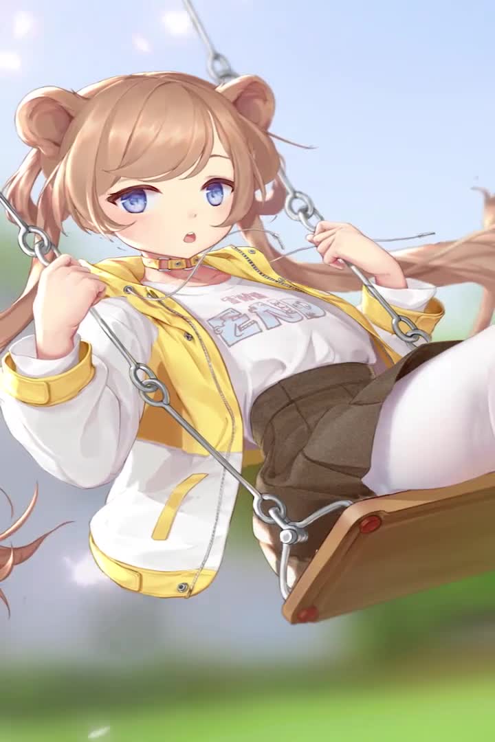 Girl On Swing Anime Iphone Wallpaper