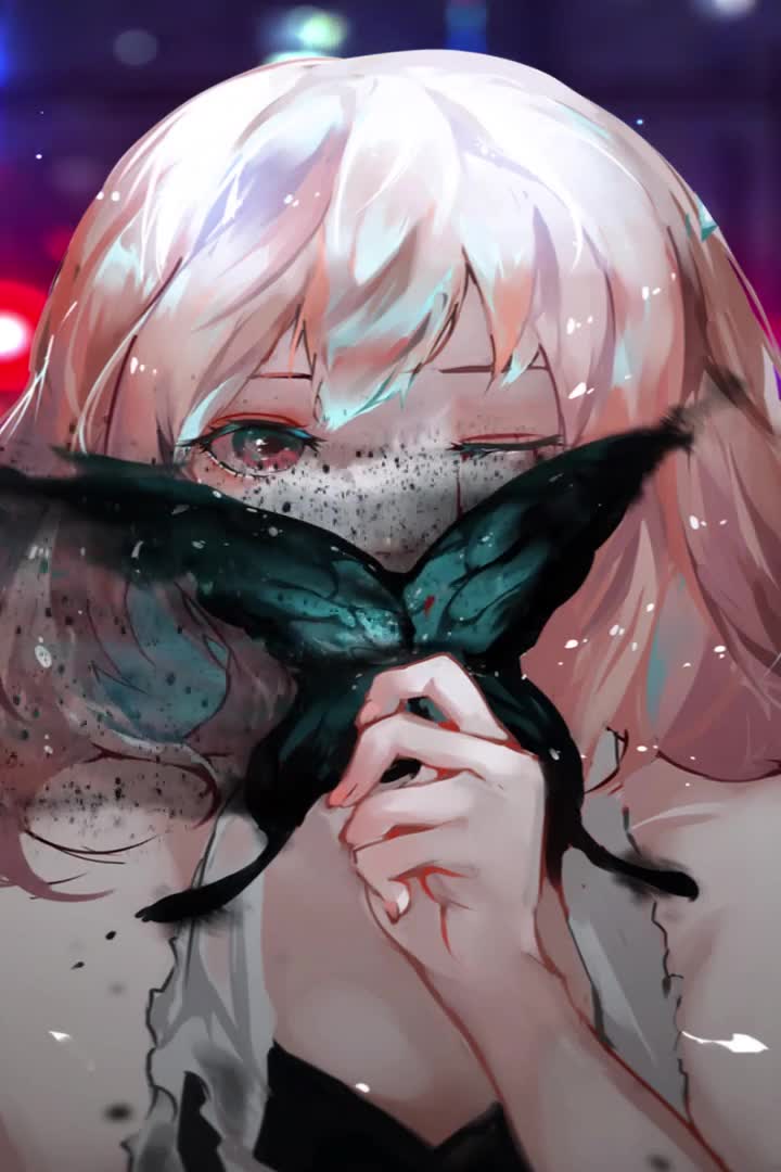 Butterfly Girl Sparkles Anime Iphone Wallpaper