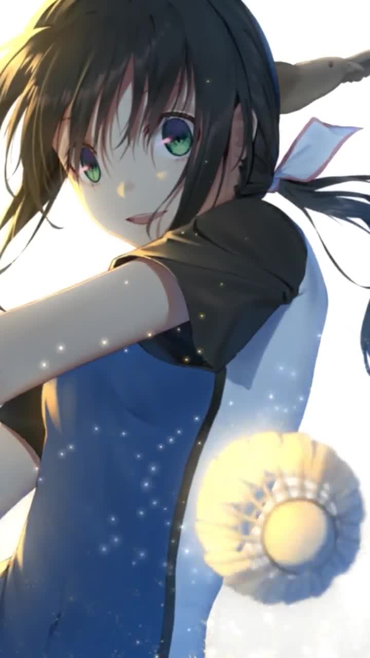 iPhone and Android Hanesaki Ayano Playing Badminton Hanebado Phone Live Wallpaper