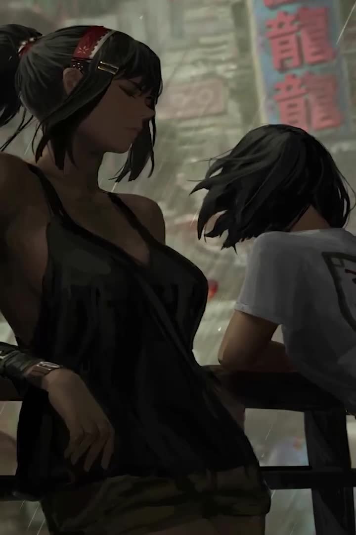 Rain Girls For iPhone Wallpaper