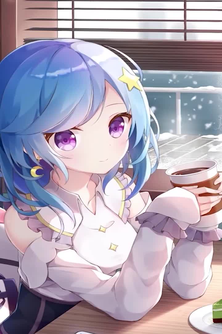 Cafe Girl Coffee For iPhone Wallpaper