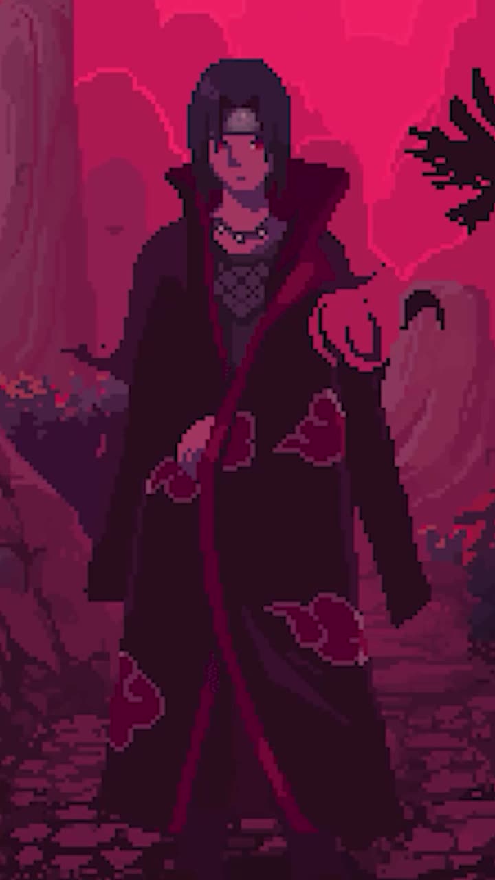 iPhone and Android Itachi Uchiha Pixel Live Phone Wallpaper
