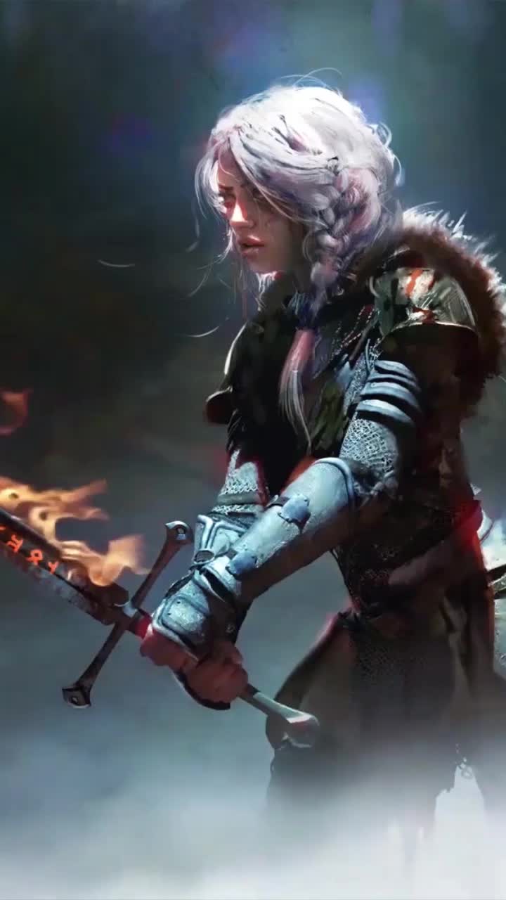 Live Phone Ciri Sword Flame The Witcher 3 Wallpaper To iPhone And Android
