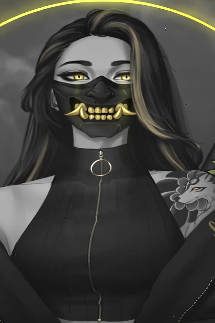 Live Oni Mask Samurai Girl Android  iPhone Wallpaper