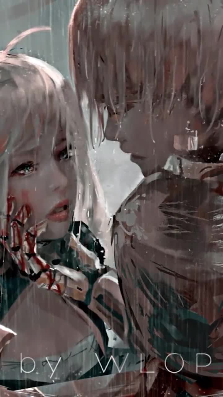 iPhone and Android Saber Stabs Gilgamesh Fate Stay Night Phone Live Wallpaper