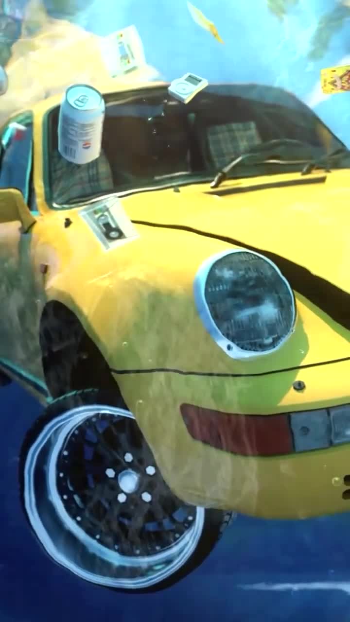 Android  iOS iphone Mobile Car In Swimming Pool Live Wallpaper