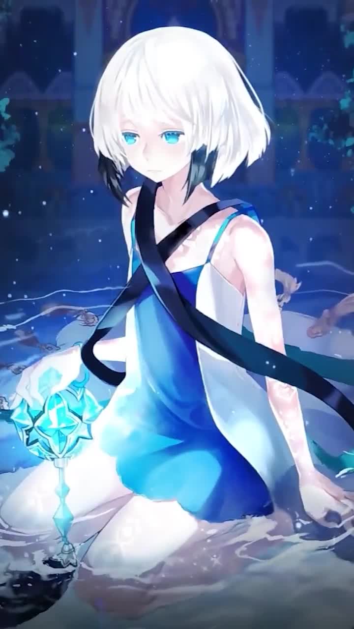 iPhone and Android Anime Girl Sitting In Water Mabinogi Phone Live Wallpaper