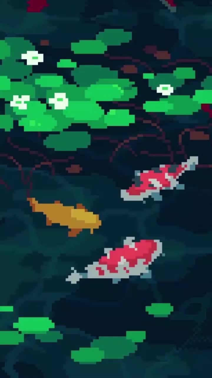 iPhone and Android Pixel Koi Pond Live Phone Wallpaper