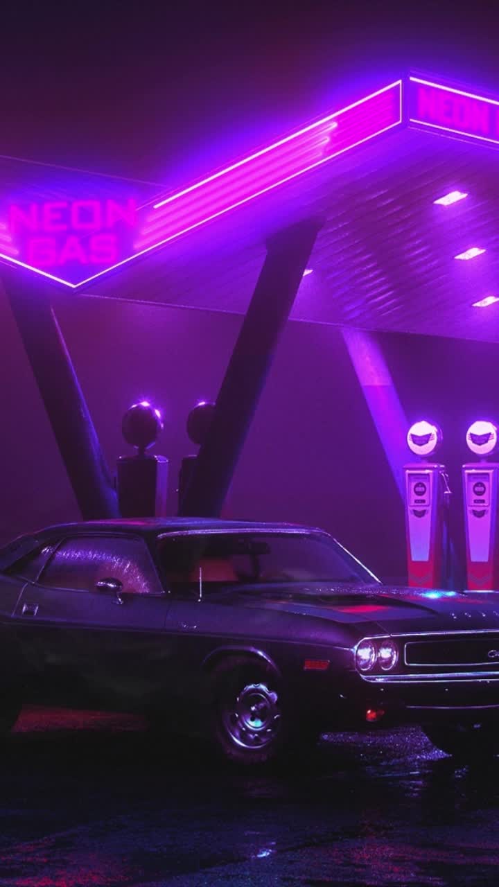 iPhone and Android Neon Car Live Phone Wallpaper