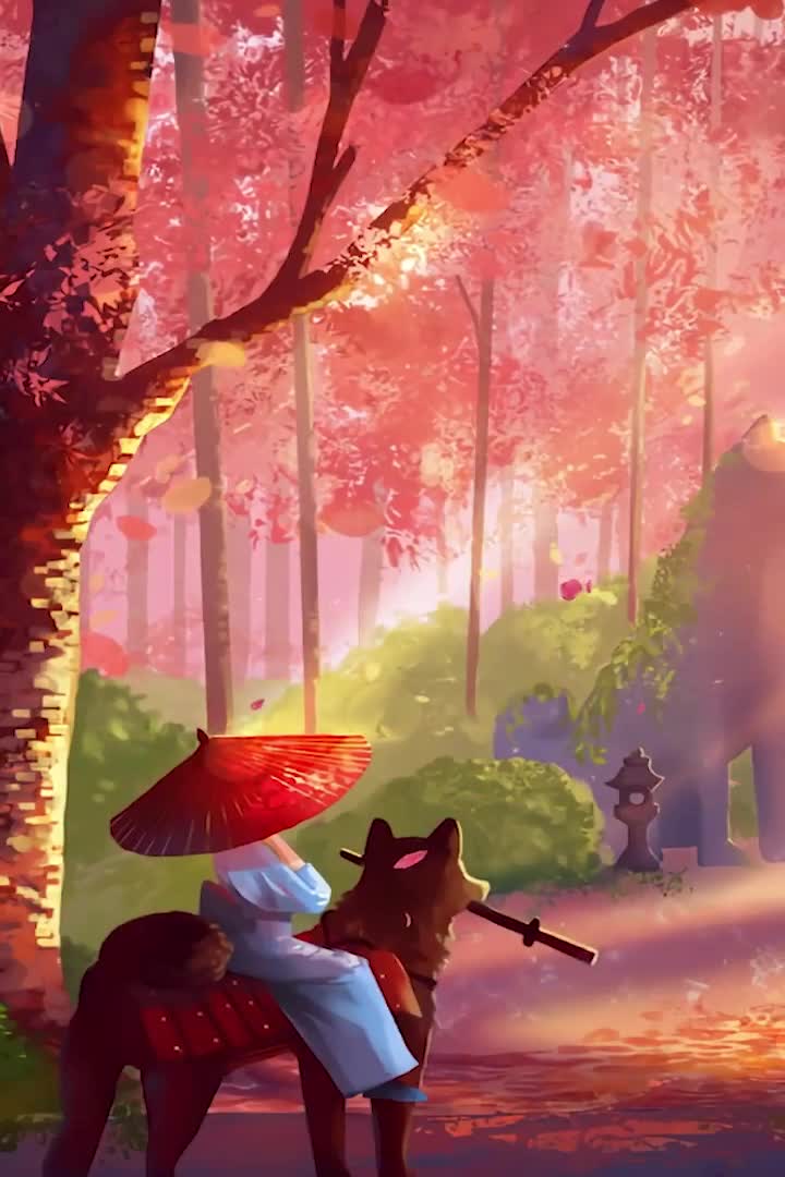 Shiba Inu Falling Petals Fall Wallpaper Iphone