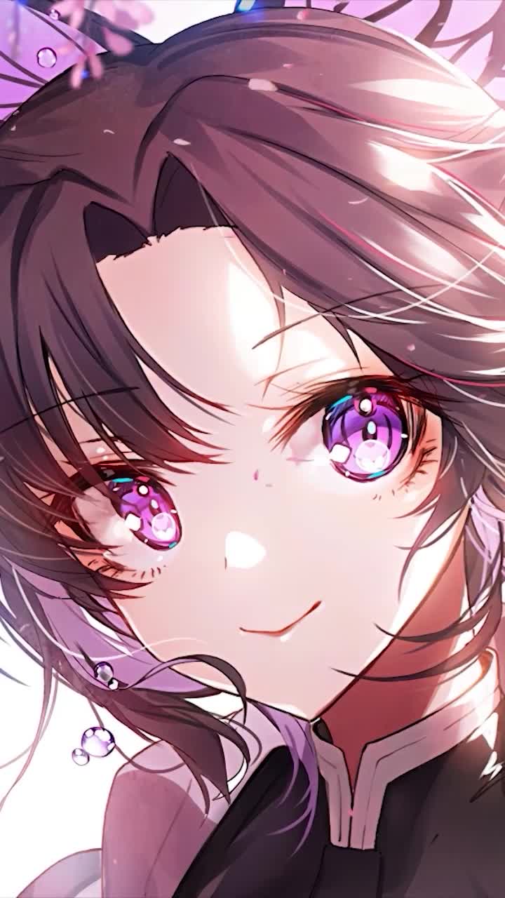 iPhone And Android Shinobu Kochou And Butterfly Kimetsu No Yaiba Phone Live Wallpaper