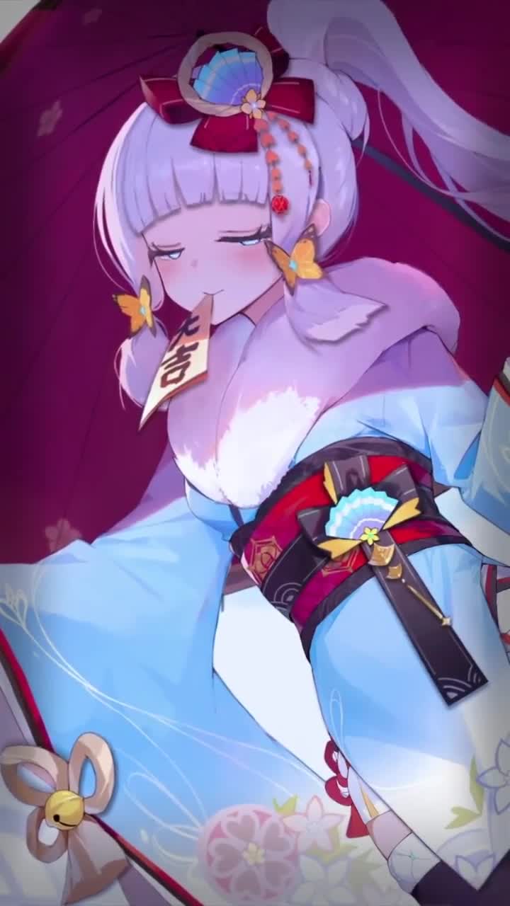 Android  iOS iphone Mobile Ayaka Kimono Genshin Impact Free Live Wallpaper