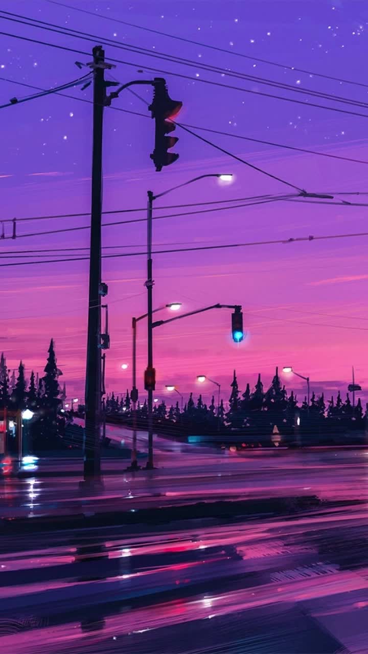 iPhone and Android Evening Street Live Phone Wallpaper