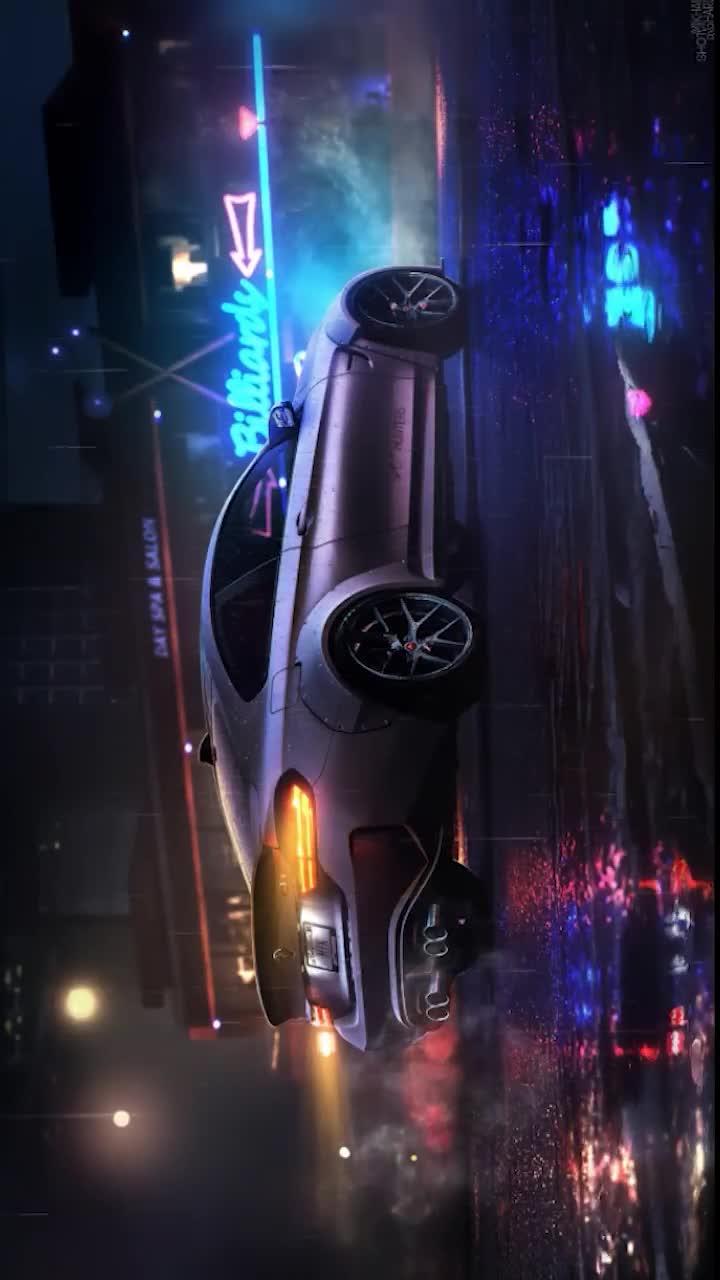 iPhone and Android Bmw M3 Car Neon Night Drive Phone Live Wallpaper