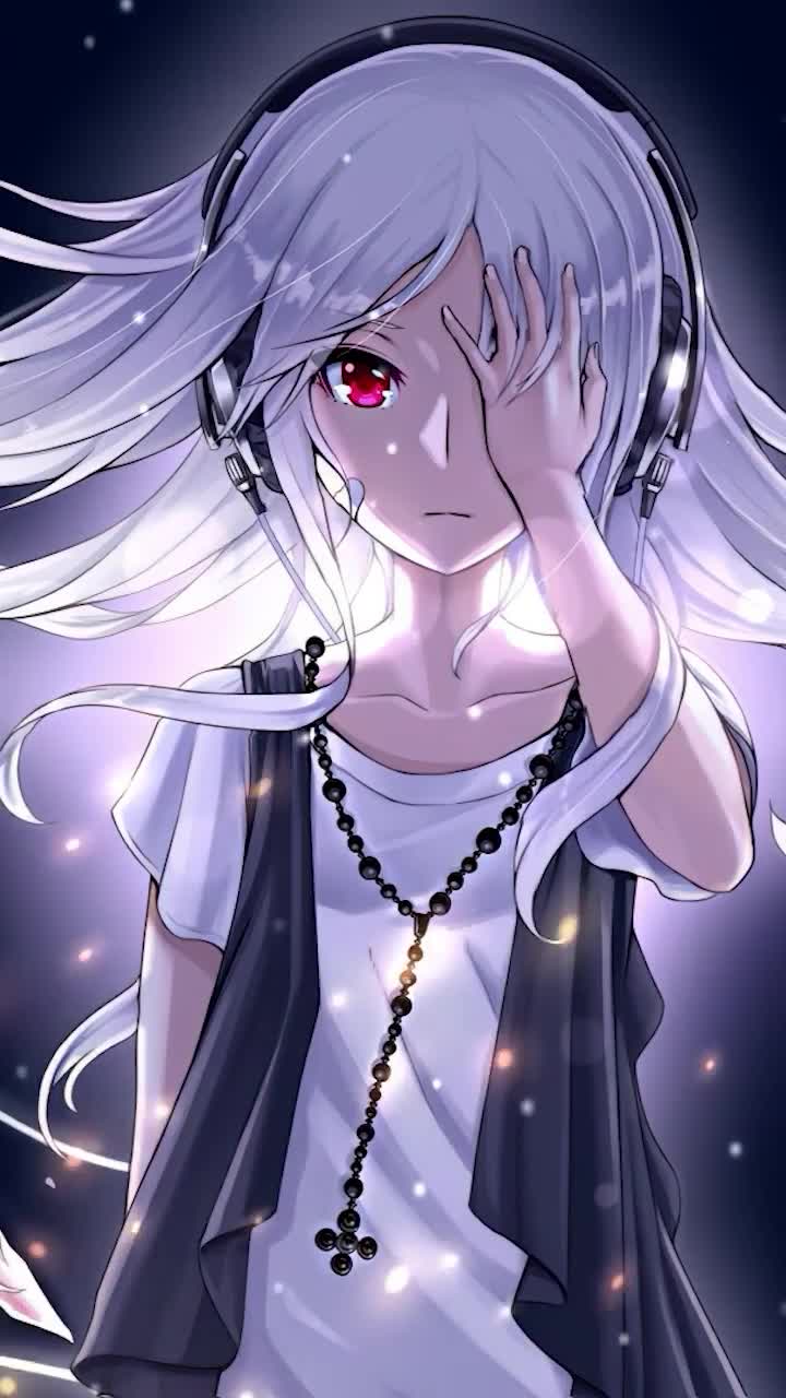 iPhone And Android Broken Mirror Anime Girl Phone Live Wallpaper