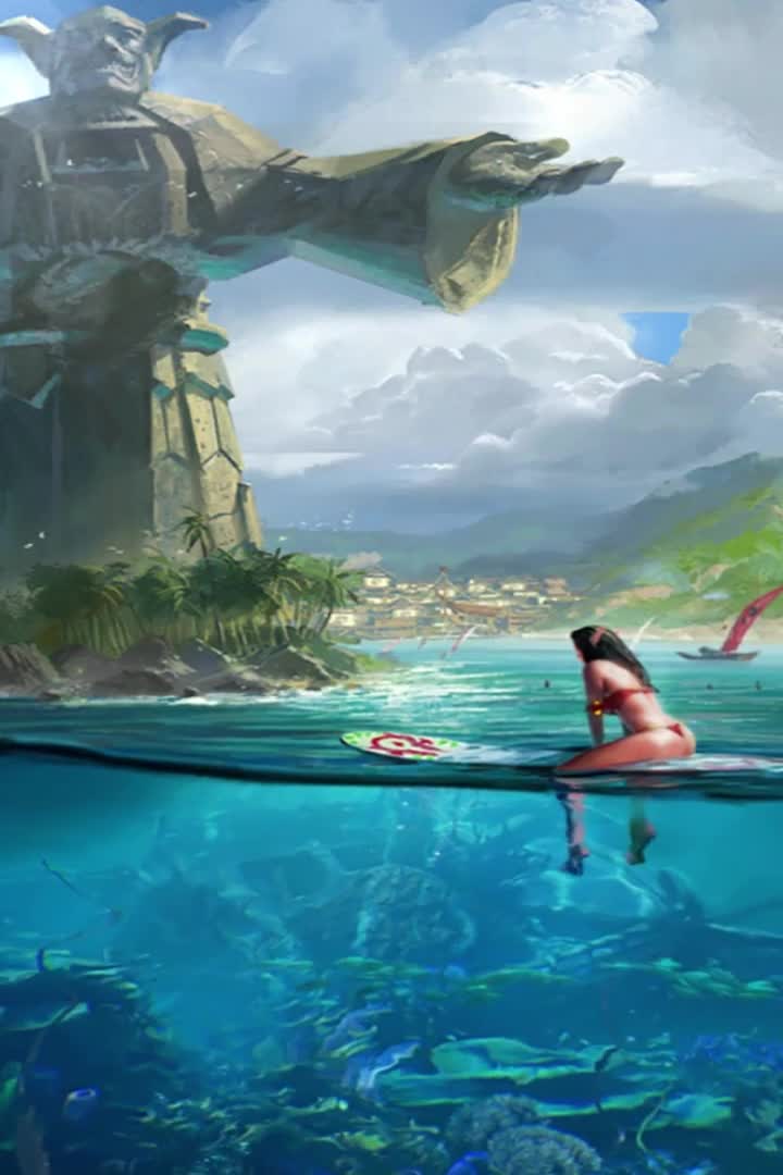 Summer Beach Fun Wow iphone lock screen wallpaper