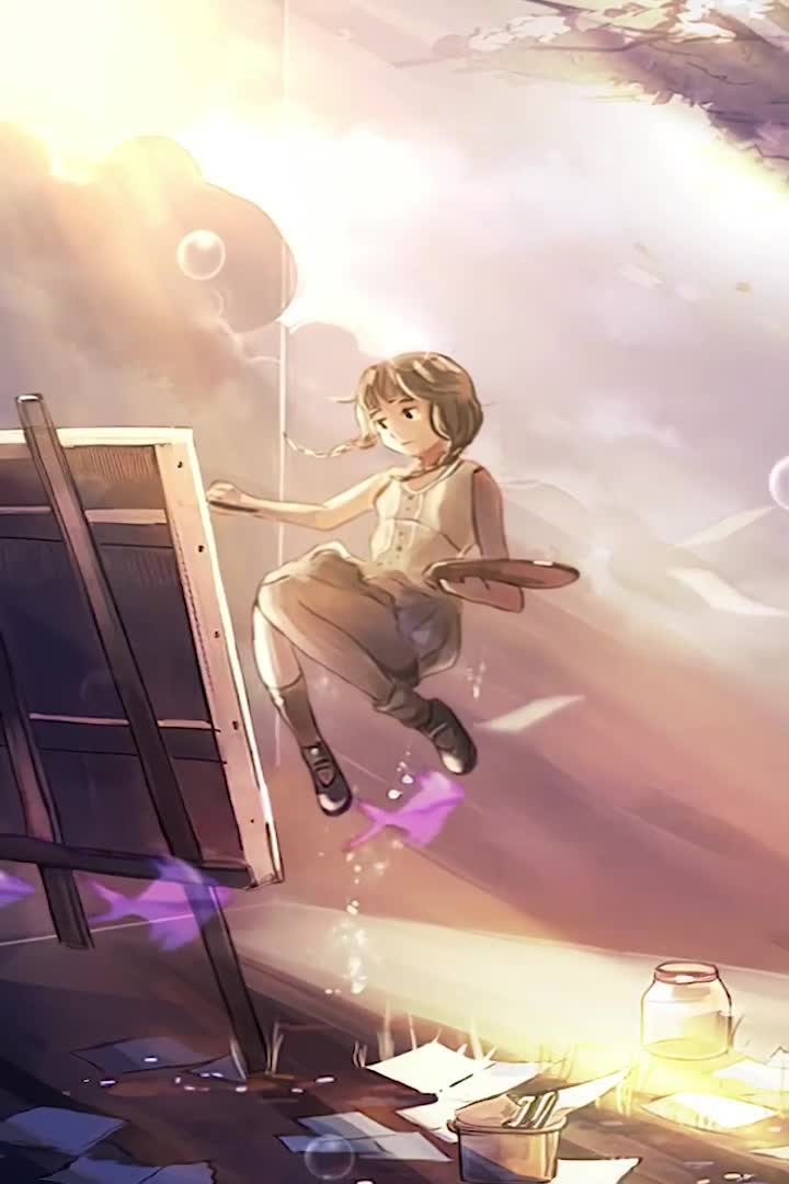 Painting Girl For iPhone Wallpaper