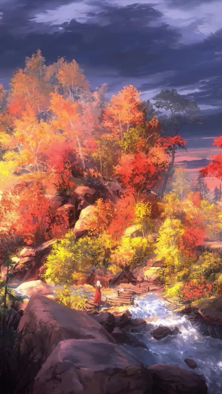 iPhone And Android Fall Forest Autumn Landscape Phone Live Wallpaper