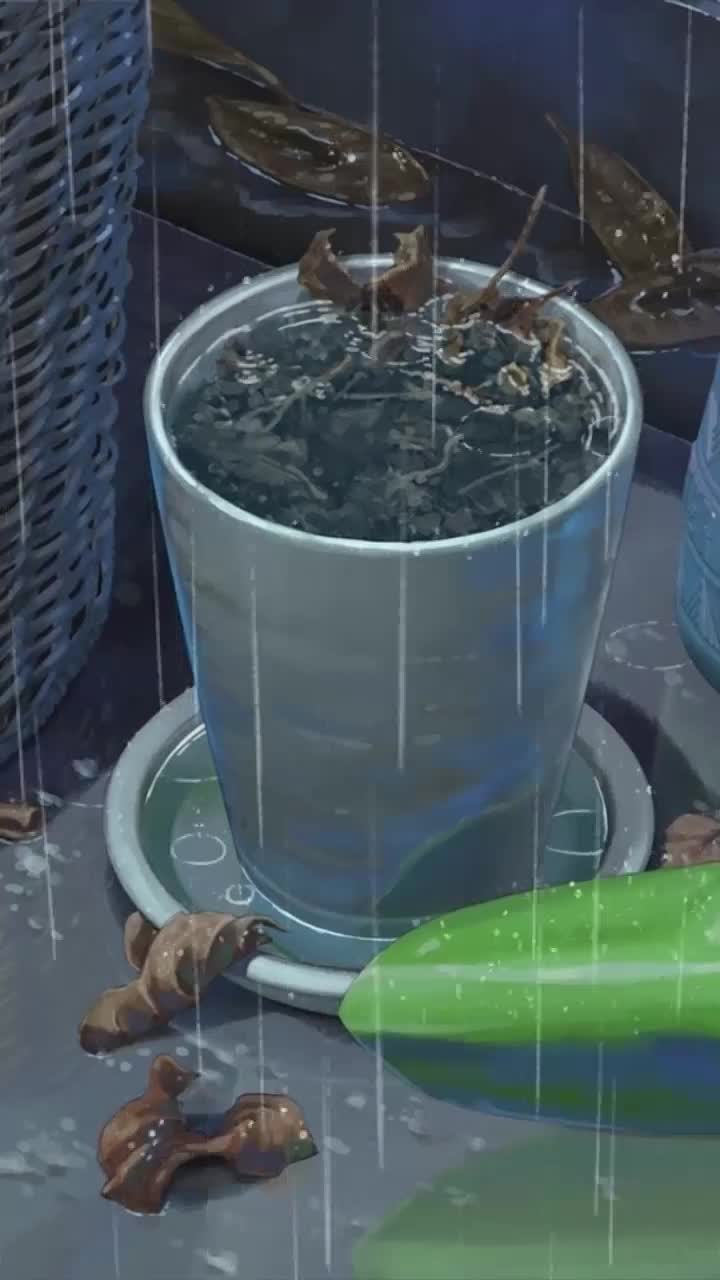 iPhone and Android Rain Flower Pot Live Phone Wallpaper