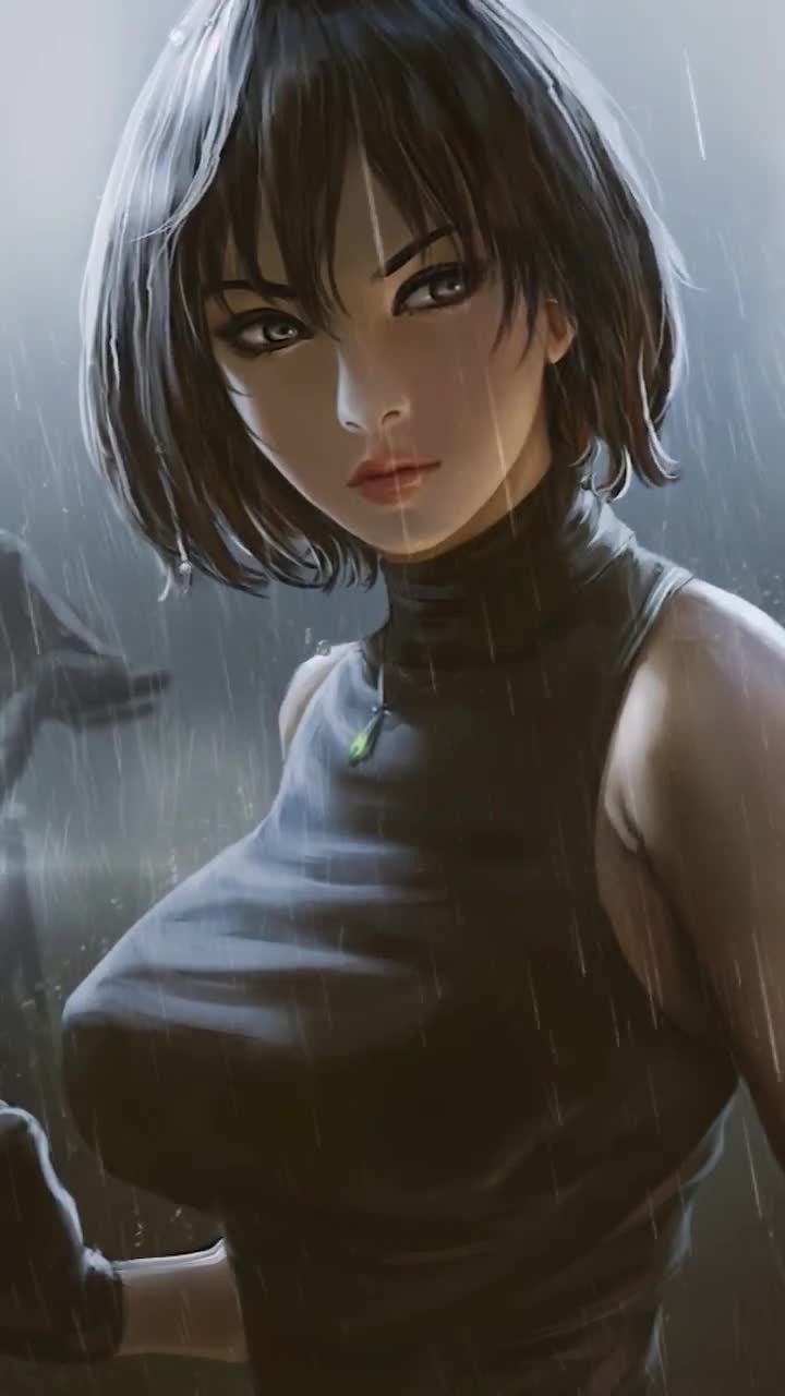 iPhone And Android Cute Biker Girl Rain Phone Live Wallpaper
