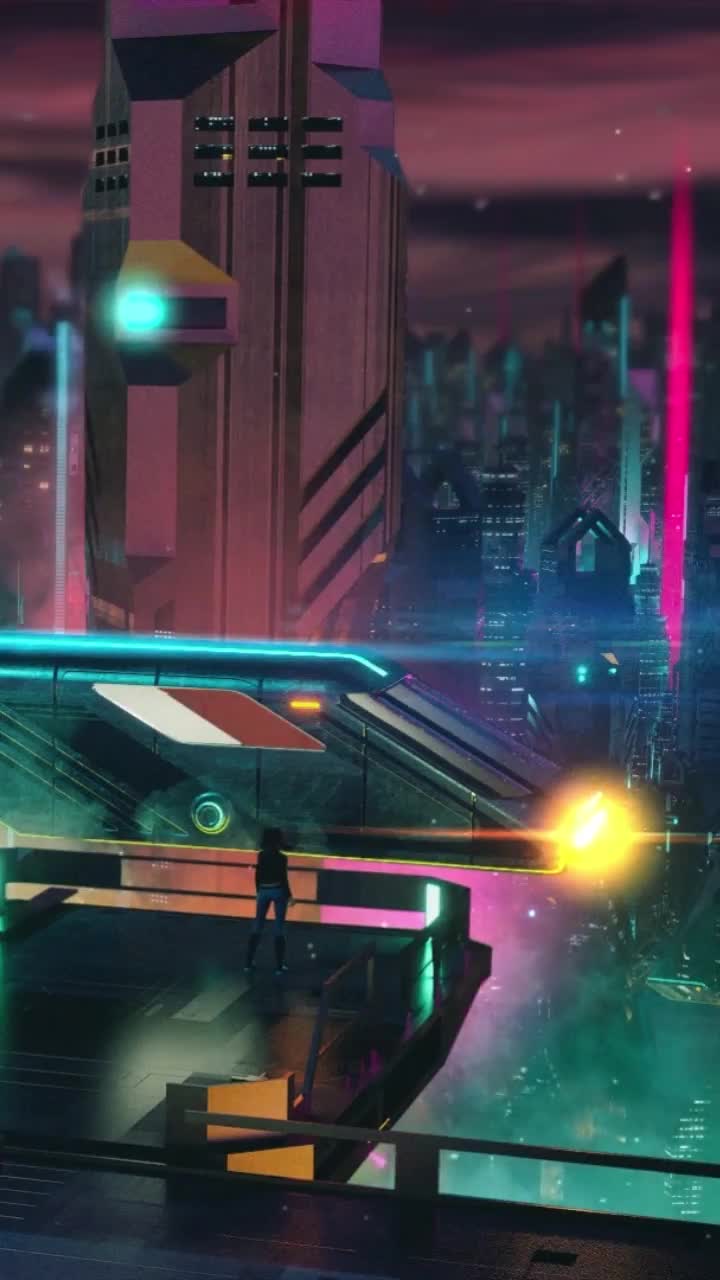 iPhone  Android Cyberpunk Platform Night City Phone Live Wallpaper