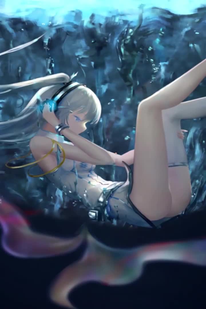  Underwater Girl Anime Iphone Wallpaper