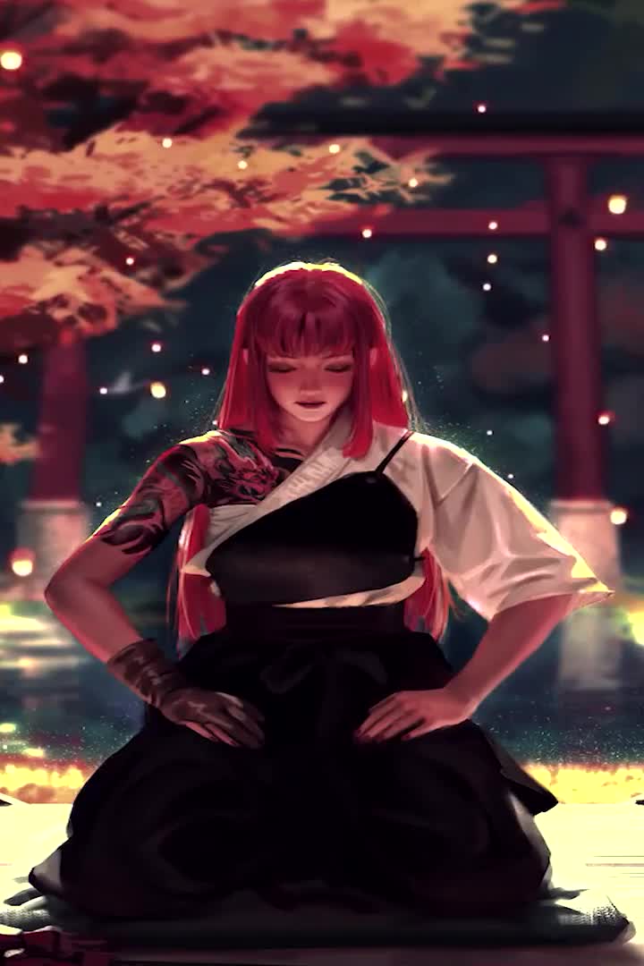 Japanese Girl Meditate For iPhone Wallpaper