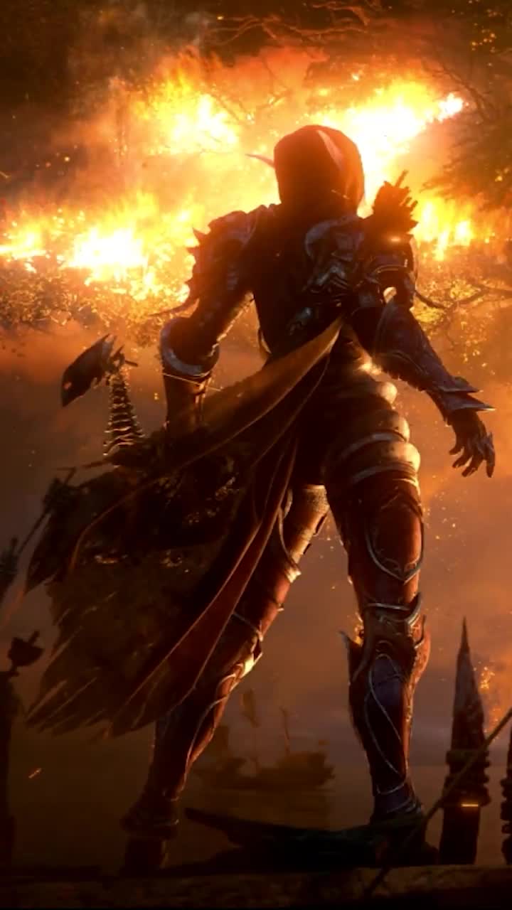 iPhone and Android Sylvanas Burning Teldrassil Wow Battle For Azeroth Phone Live Wallpaper