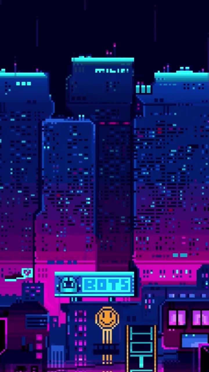 Android  iOS iphone Mobile Asus Rog City Pixel Free Live Wallpaper