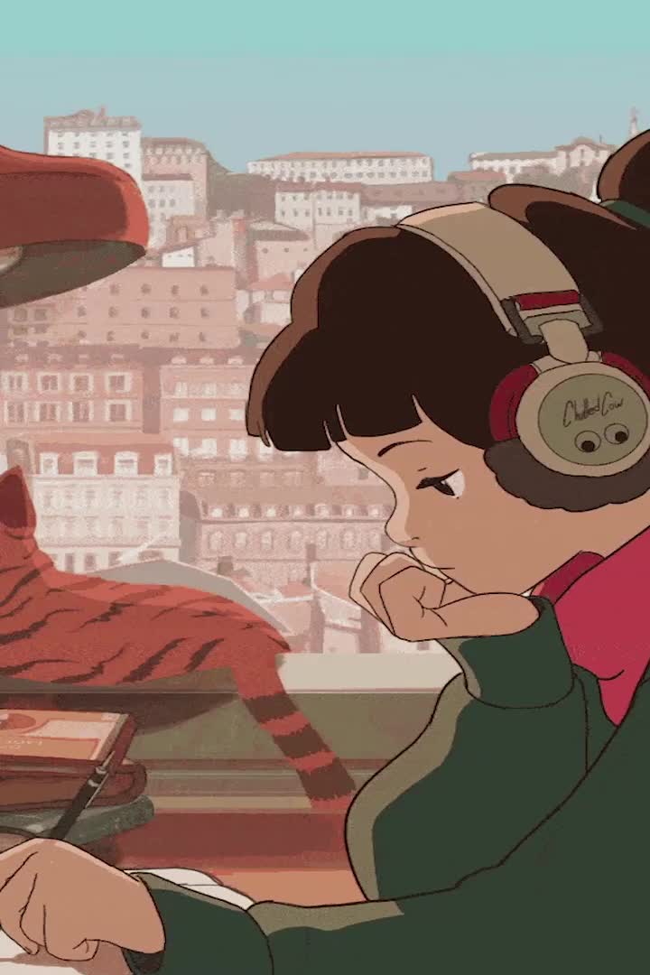 Lo Fi Girl For iPhone Wallpaper