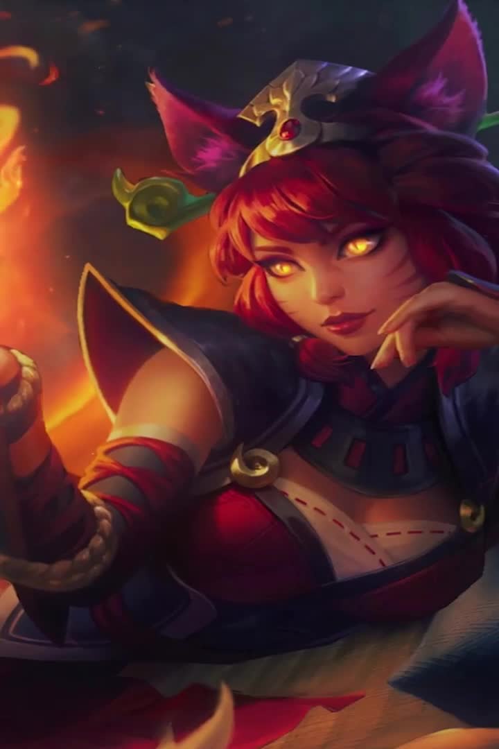 Ahri Fireball Lol For iPhone Wallpaper