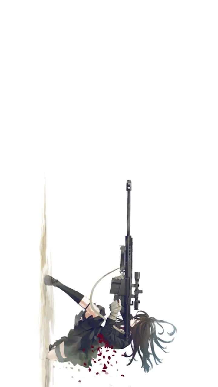 iPhone and Android Anime Girl With A M82a1 Phone Live Wallpaper