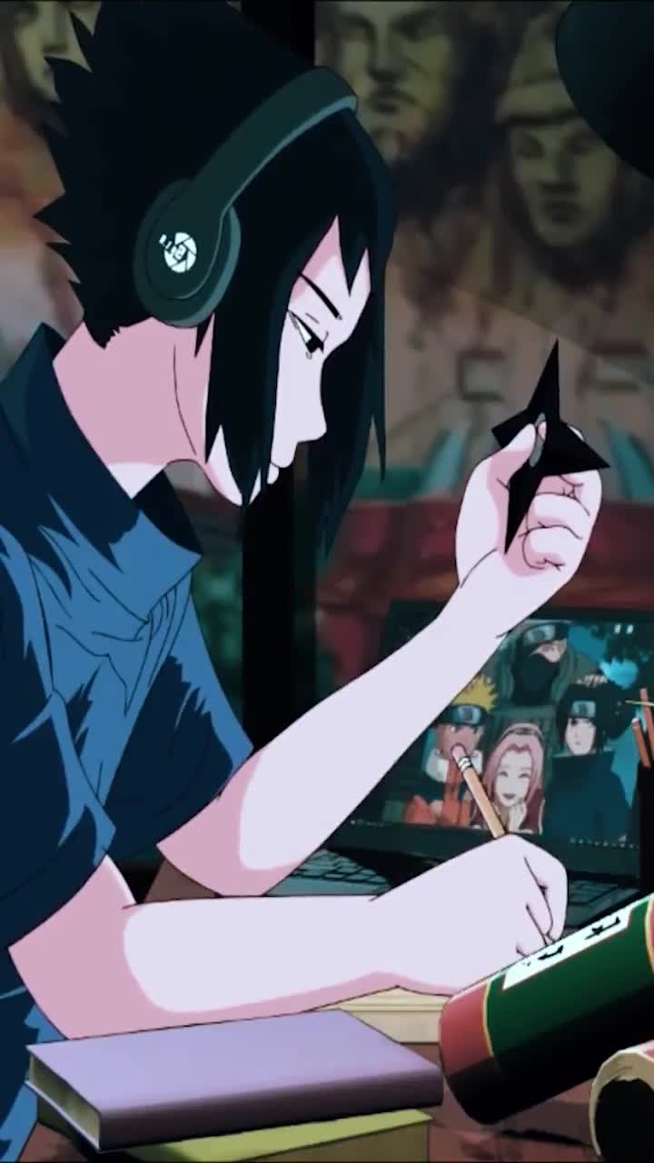 iPhone  Android Sasuke Studying Shuriken Phone Live Wallpaper