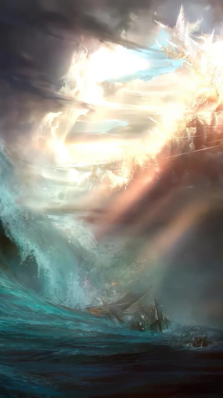 iPhone And Android Fantasy Sea Battle Light And Dark Phone Live Wallpaper