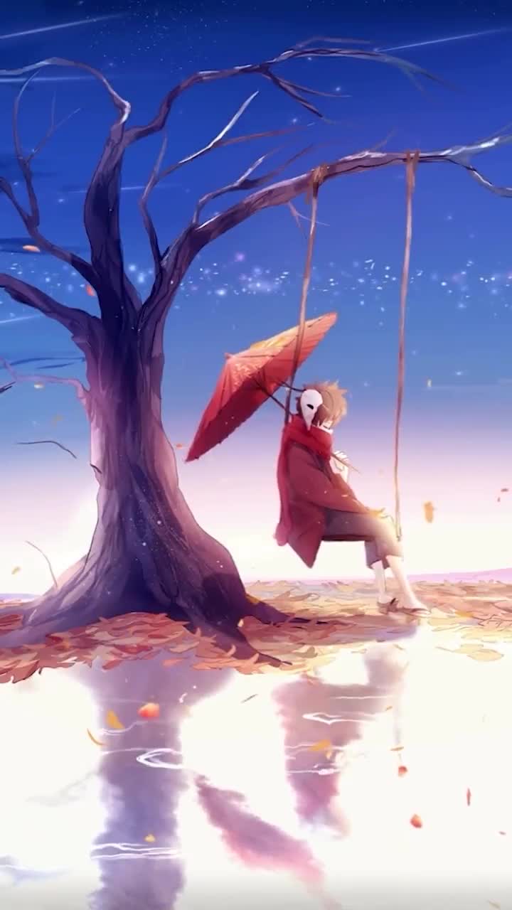 iPhone  Android Swing Umbrella Anime Phone Live Wallpaper