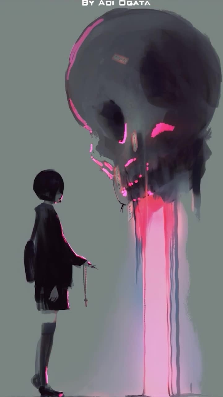 iPhone And Android Anime Girl And Skull By Ogata Phone Live Wallpaper