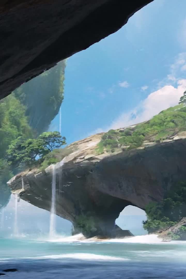 Fantasy Beach iphone lock screen wallpaper